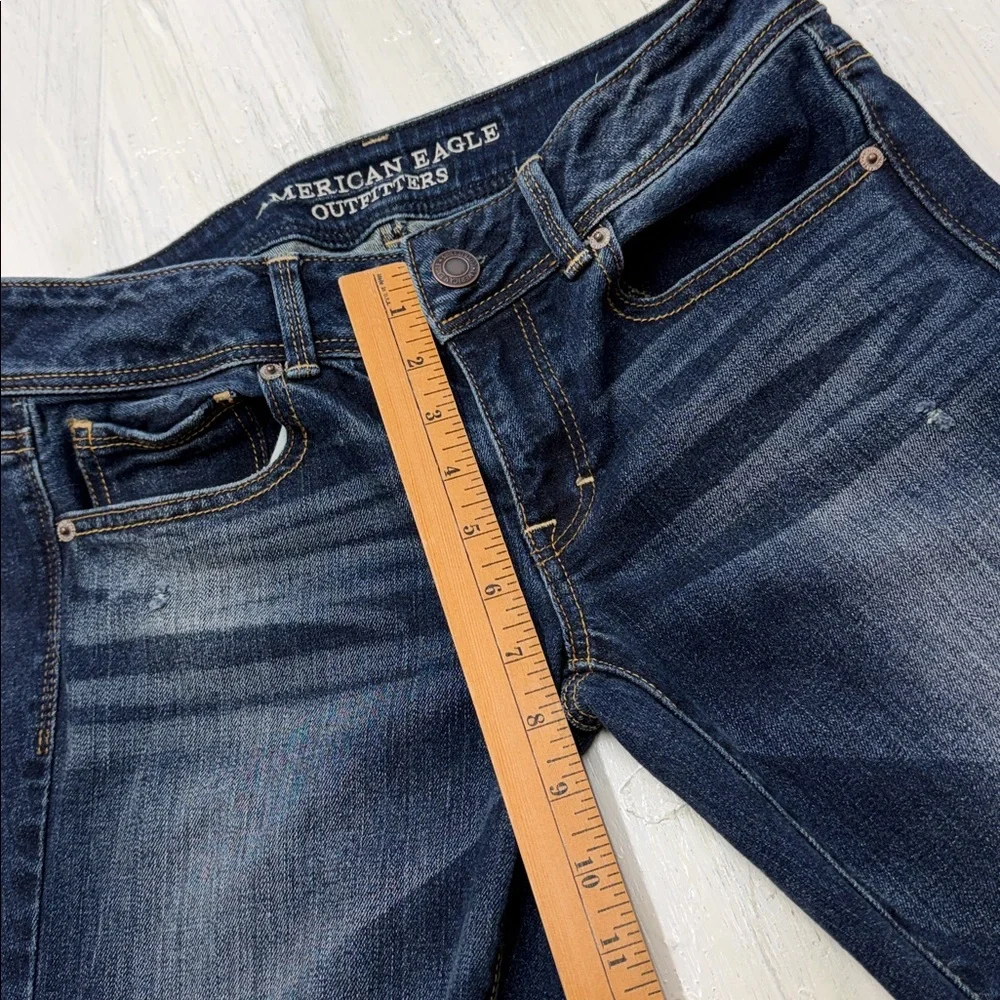 American Eagle Kick Boot Stretch Blue Jeans Sz 6 - Picture 5 of 11